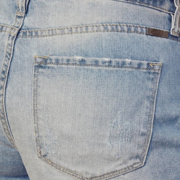 Kancan Light-Washed Side Slit Denim Distressed Shorts - Picture 7 of 7